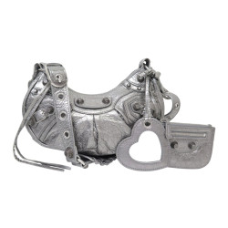 sac a main balenciaga le cagole xs 671309 cuir argente