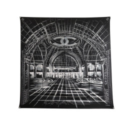  foulard chanel twill de soie grand palais logo cc