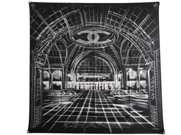  foulard chanel twill de soie grand palais logo cc