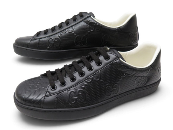 chaussures gucci baskets 625787 ace gg cuir noir