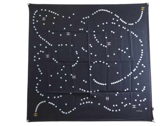  foulard chanel twill de soie marine carre 90