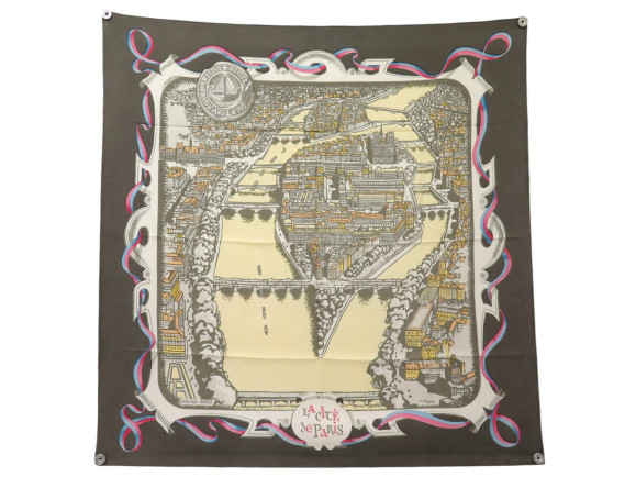  rare foulard hermes la cite de paris 1961