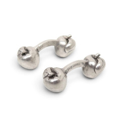  boutons de manchettes hermes pommes en argent