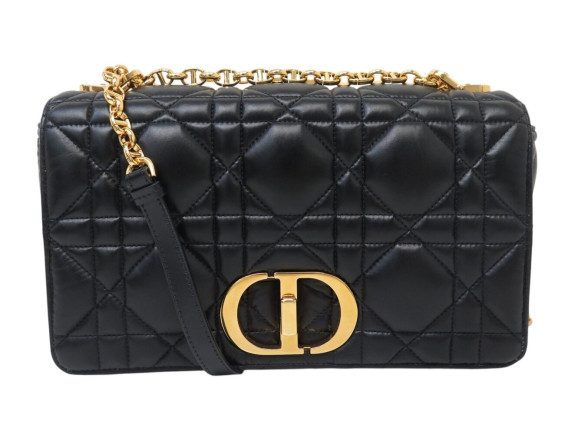  sac a main dior caro large en cuir cannage noir