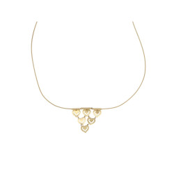 collier o.j. perrin legendes 6 coeurs en or jaune 18k