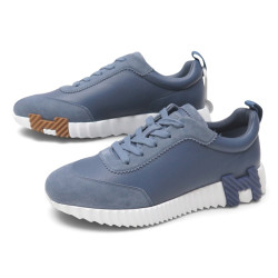  baskets hermes boucing 37 cuir daim bleu