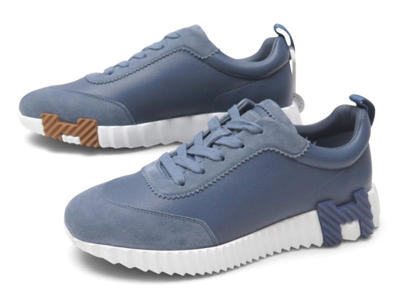  baskets hermes boucing 37 cuir daim bleu