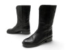 bottes chanel mi mollet western g26068 cuir noir logo