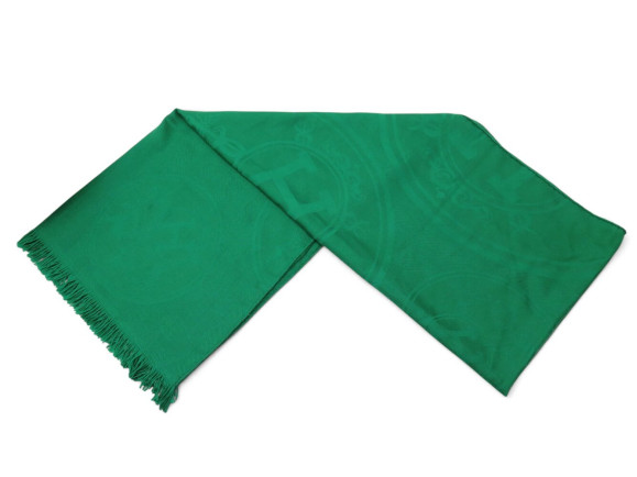 etole hermes new ex libris cachemire soie vert foulard