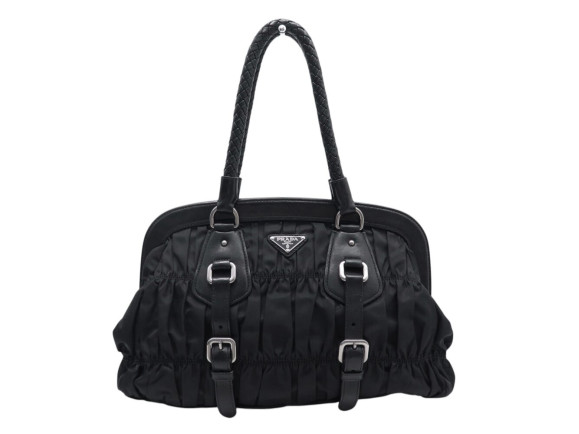 sac a main prada bowling bn1331 cuir tessuto et nylon