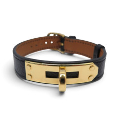  bracelet hermes kelly simple tour cuir epsom noir