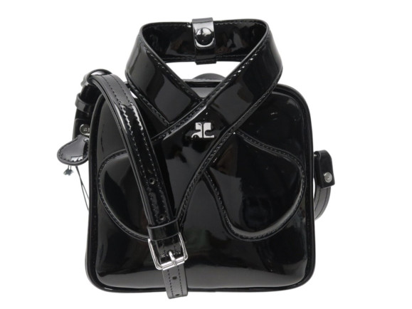 sac a main courreges loop small en cuir vernis