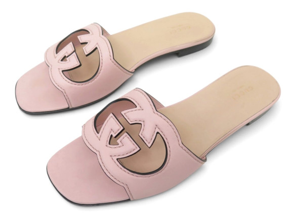 chaussures guggi mules gg 694451 sandales cuir rose