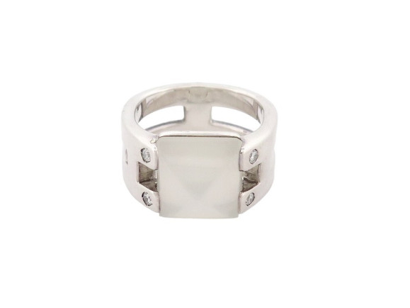 bague hermes medor pierre de lune diamants t54 en