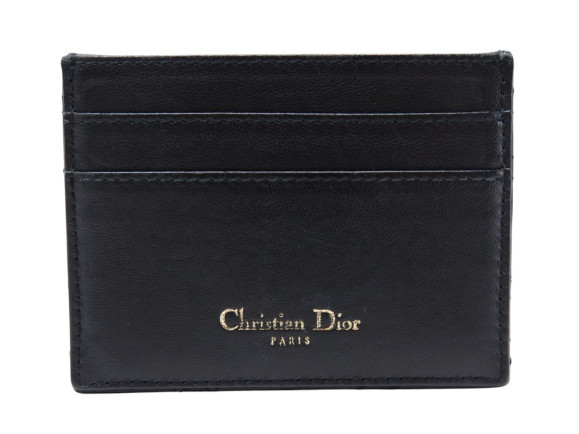 porte cartes christian dior lady en cuir cannage noir