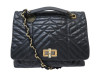 sac a main lanvin happy medium en cuir noir matelasse
