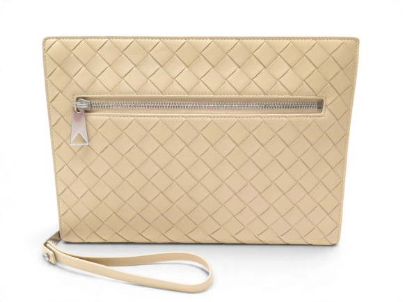 sac pochette a main bottega veneta en cuir