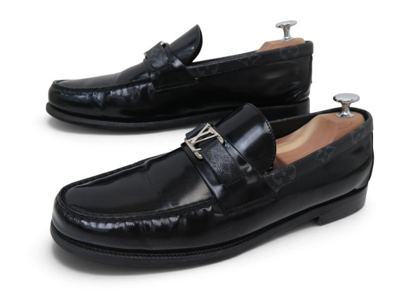 mocassins louis vuitton major cuir monogram logo lv
