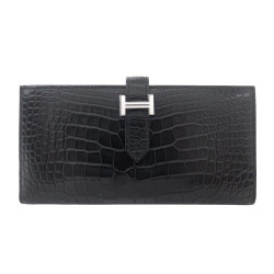  portefeuille hermes bearn cuir de crocodile