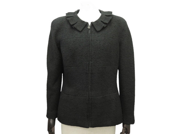 veste chanel en tweed de laine noir 40 m col