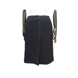  jupe chanel tweed de laine 40 m bleu marine