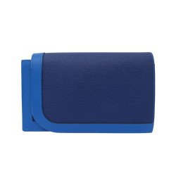  portefeuille hermes camail long cuir epsom bleu