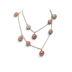 collier chanel sautoir coco mark dome logo cc resine