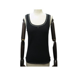  haut chanel debardeur noir 38 m logo cc en coton