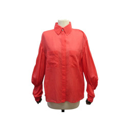  blouse chanel rouge en voile de coton 42 l
