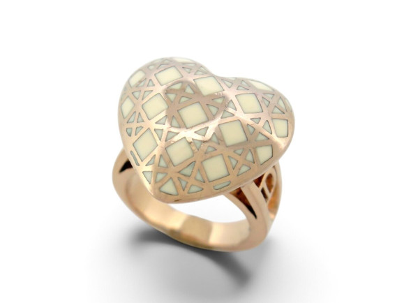 bague cocktail dior coeur cannage t55 cannage dore