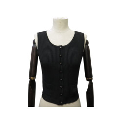 haut chanel debardeur 38 m en maille cotelee boutons