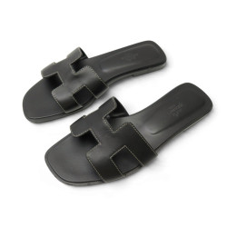 chaussures hermes oran mules cuir noir 37.5 sandales