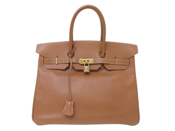 sac a main hermes birkin 35 en cuir epsom gold metal
