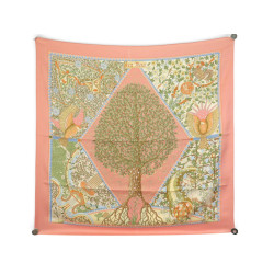 foulard hermes axis mundi christine henry soie rose