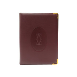  bloc note must de cartier en cuir bordeaux