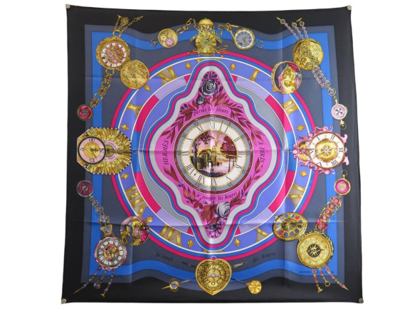 foulard hermes la ronde des heures carre 90