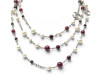 collier chanel sautoir perles nacre bordeaux logo
