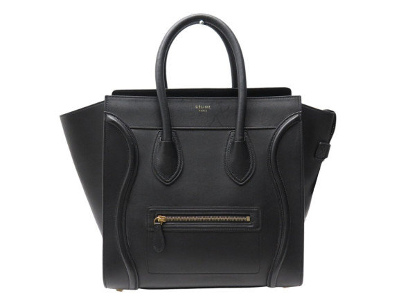 sac a main celine luggage cabas cuir noir medium black