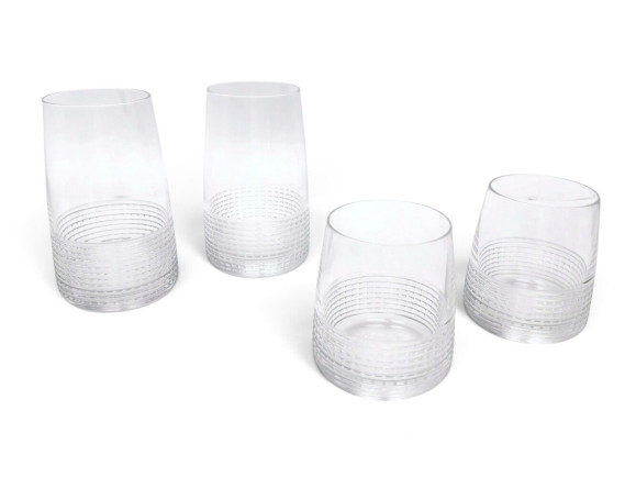  lot de 4 verres hermes intervalle 2 gobelets et 2