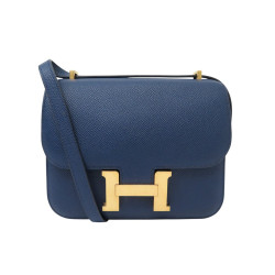 sac a main hermes constance 18cm mini cuir epsom bleu