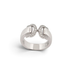  bague cartier double c diamants 0.15ct t52 or 18k