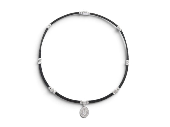collier charriol celtique ovale diamants 0.4ct or
