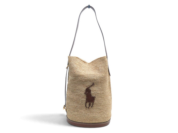 sac a main ralph lauren grand cabas big pony raffia
