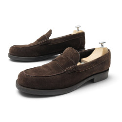 chaussures hermes mocassins kennedy 45 en daim marron