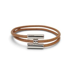  bracelet hermes tournis acier palladier et cuir