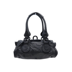 sac a main chloe paddington mini all black cuir graine