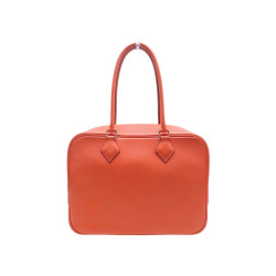 sac a main hermes plume 28 cm en cuir graine orange