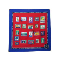 foulard chanel timbres du monde et logo cc carre 90