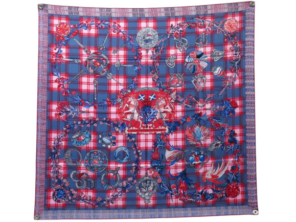  foulard hermes fleurs d'ecosse carre 90 soie