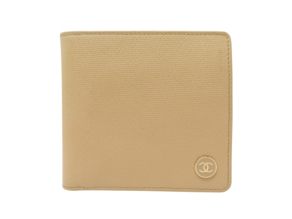 portefeuille chanel coco button logo cc 2 volets cuir